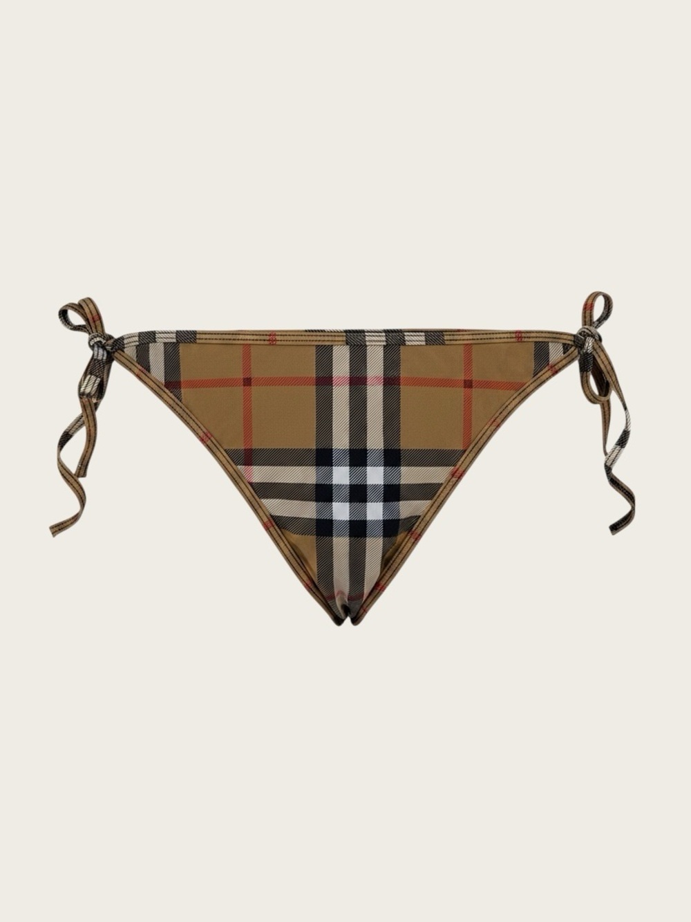 Burberry | Vintage Check Side-Tie Bikini Bottoms | Tan | Size Medium